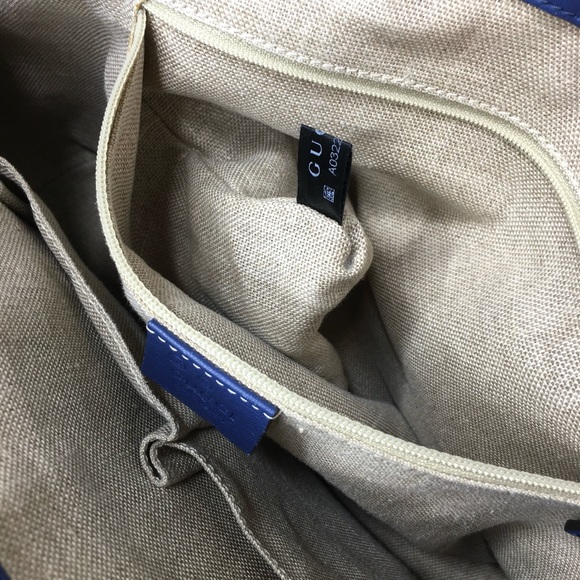 Authentic Gucci 2way tote bag blue leather - Picture 15 of 16